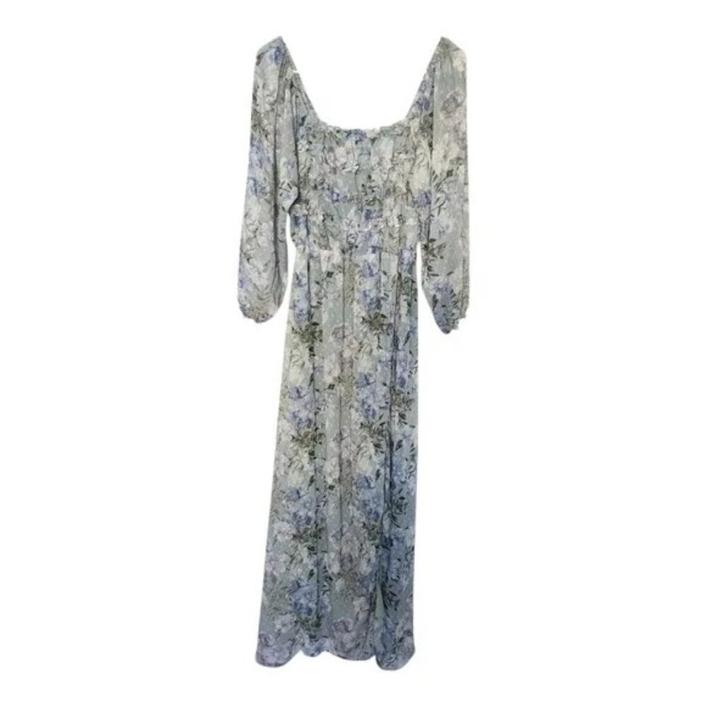 Baltic Born Floral Midi Dress XL Cottagecore Wedding Party Cocktail Romantic